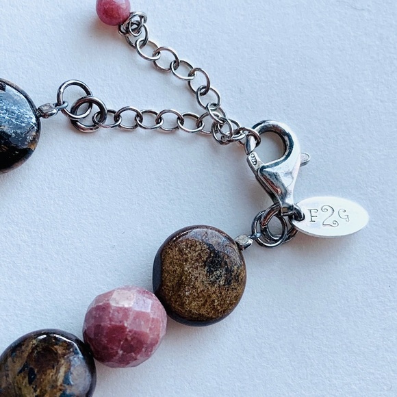 Chunky earth-tone stone necklace - Picture 6 of 8